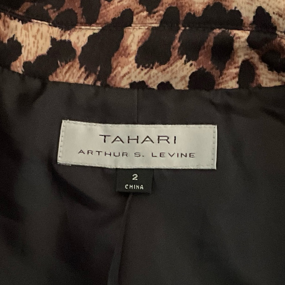Tahari ASL Leopard Print Blazer Structured Jacket Business Profesional - Picture 2 of 11